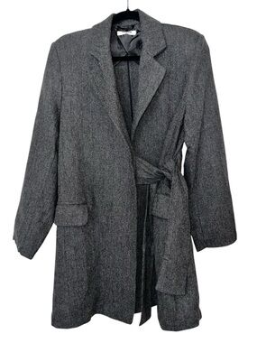 Thakoon Italian-Made Herringbone Attached Belt Coat – Size M (EUC) Worn Twice